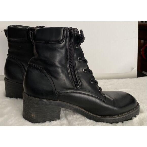 Madden Girl LaceUp Zip Combat Style Boots Size 8 Pre-Owned Good Condition - Picture 3 of 9